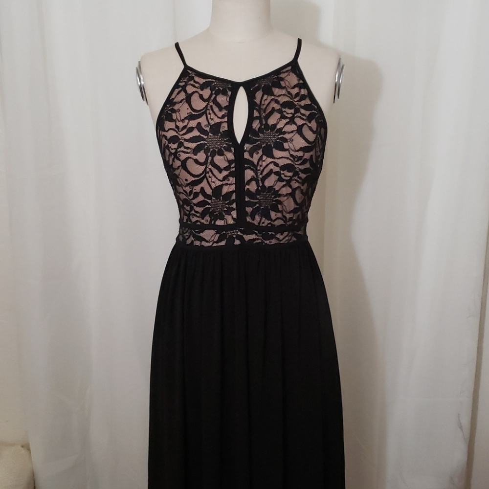 Candalete Lace Wedding Prom Dress, Black, Small